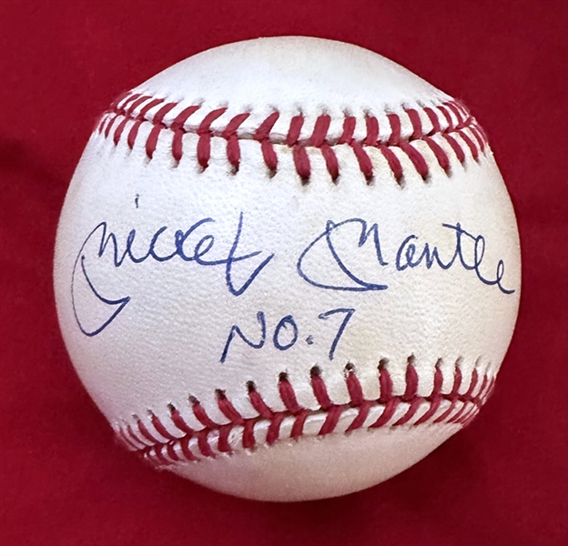 Mickey Mantle No. 7 Signed OAL Baseball (Upper Deck)