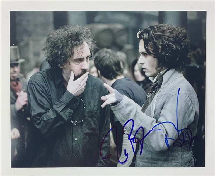 Tim Burton & Johnny Depp Signed 8" x 10" Sweeney Todd Photo (JSA LOA)