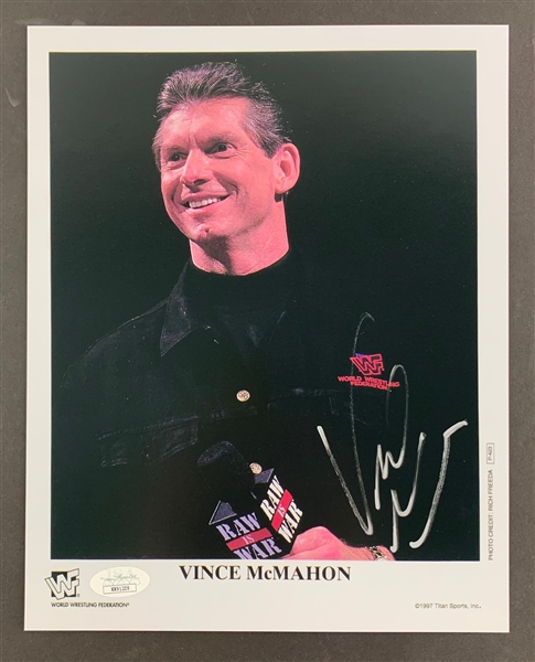 WWE Founder Vince McMahon Signed 8" x 10" WWF Promo Photo (JSA LOA)