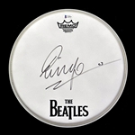The Beatles: Ringo Starr Signed 12" Drum Head w/ The Beatles Logo!  (Beckett/BAS) 
