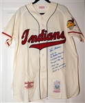 Lou Boudreau Signed Mitchell & Ness Jersey with 7-Hand Written Stats!