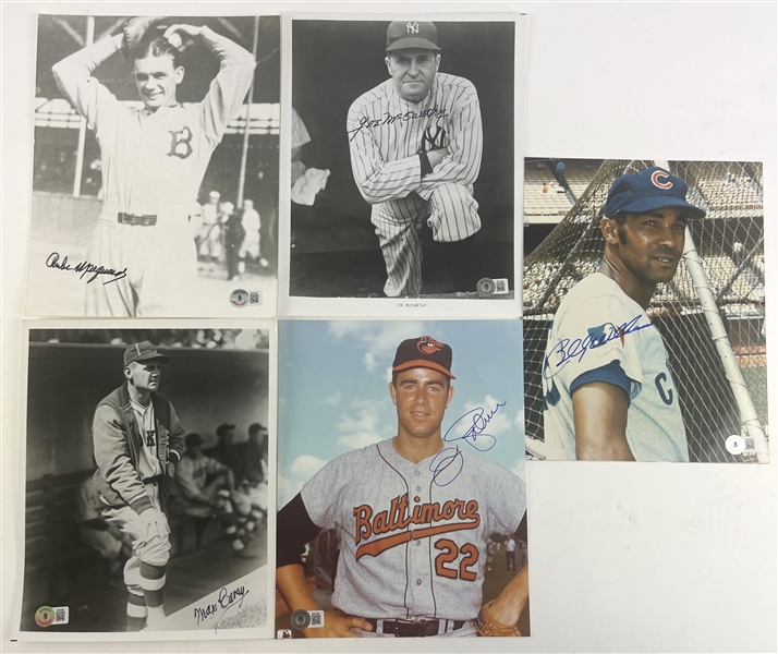 Vintage Baseball Hall of Fame Lot of Five Signed 8" x 10" Photos w/ Marquard, McCarthy & More! (Beckett/BAS)