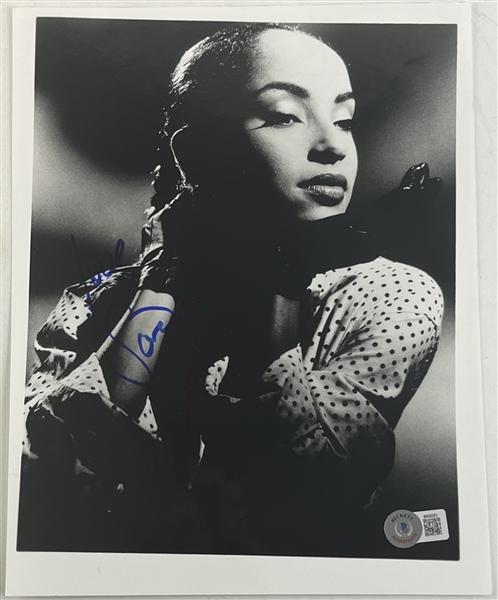 Sade Adu Signed 8" x 10" B&W Photograph (Beckett/BAS)