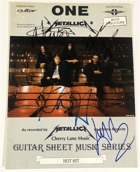 Metallica Group Signed “One” Sheet Music (4 Sigs) (John Brennan Collection) (JSA Authentication)