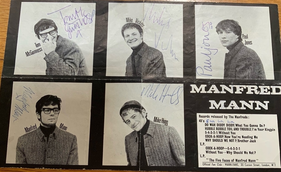 Manfred Man Group Signed xx” x xx” Photo (Roger Epperson/REAL Authentication)