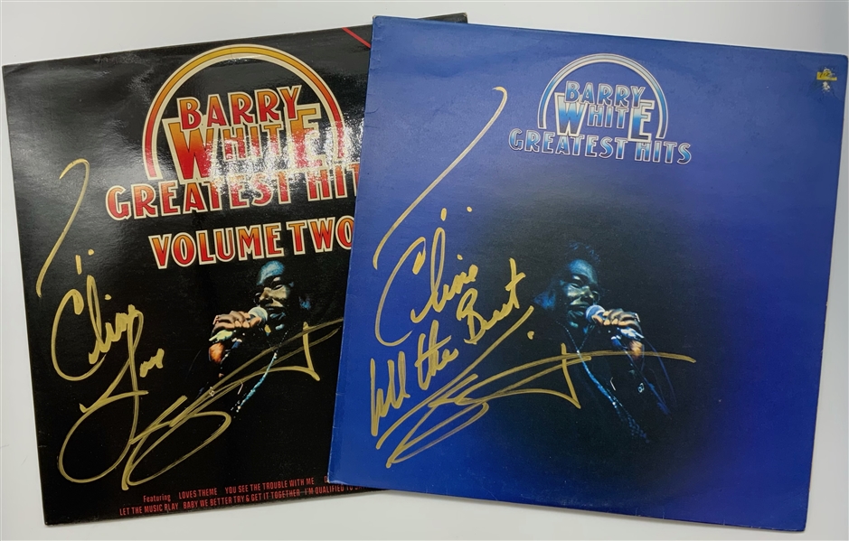 Barry White Lot (2) Signed Album Records (Roger Epperson/REAL Authentication)