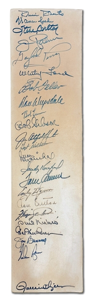 Hall of Fame Pitchers Full Size Pitching Rubber signed by Twenty-Three Including Sandy Koufax, Don Drysdale, Tom Seaver, Gaylord Perry (Full JSA LOA)