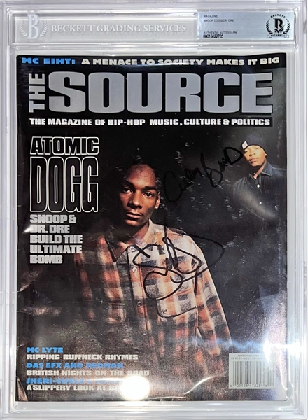 Snoop Dogg Signed September 1993 Source Magazine with RARE "Snoop Dogg - Calvin Broadus" Dual Autograph! (Beckett/BAS Encapsulated)