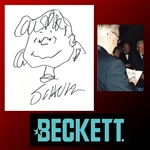 Peanuts: Charles Schulz Impressive Hand Drawn & Signed Lucy Sketch with EXACT PHOTO PROOF! (Beckett/BAS LOA)