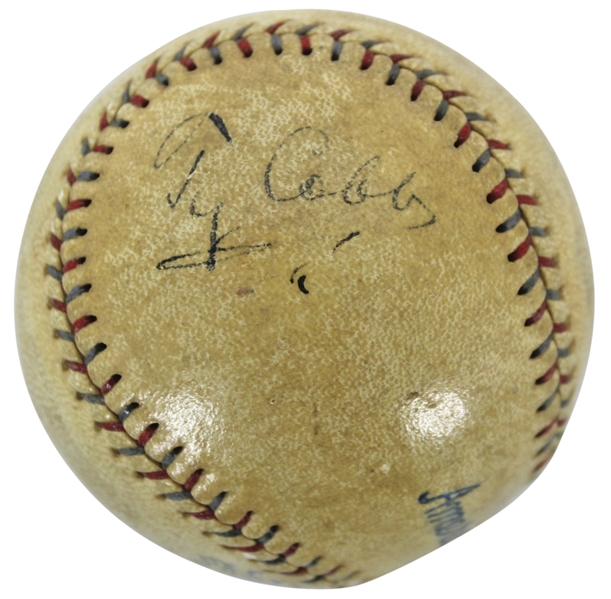 Ty Cobb Signed 1926-27 Ban Johnson OAL Baseball (JSA LOA)