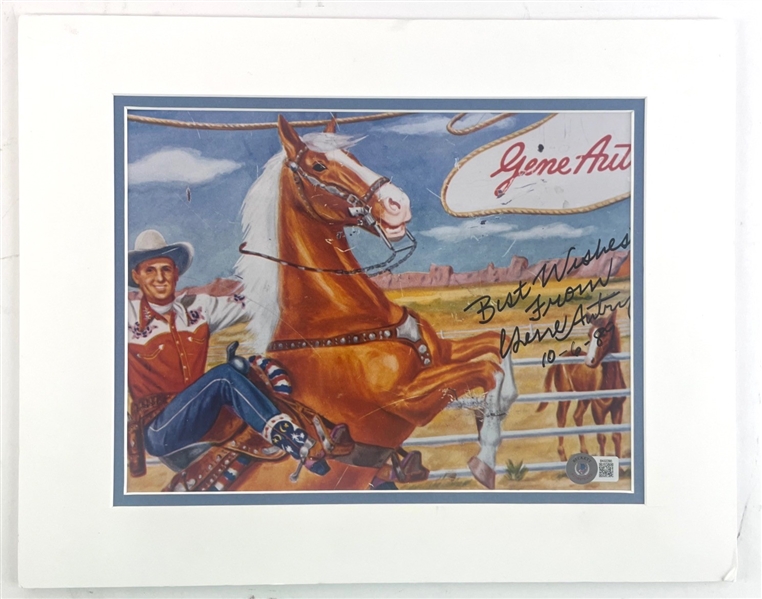 "The Singing Cowboy.": Gene Autry Signed & Custom Matted Photograph (Beckett/BAS)