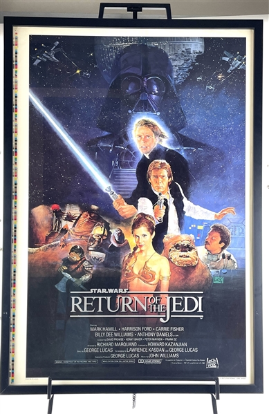 1983 Star Wars ROTJ Printers Proof Poster, Very Rare! Double Sided with Original 3 Print Variants on the Back Side,  w/ Custom Framing & Stand !