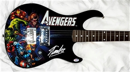 Stan Lee Signed Peavey Custom Ltd Edition AVENGERS Guitar! Exact Signing Photo!  (PSA/DNA)