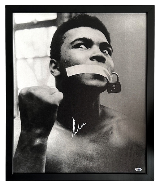 Muhammad Ali Signed 20"x24" Canvas Print Professionally Framed! (PSA/DNA)