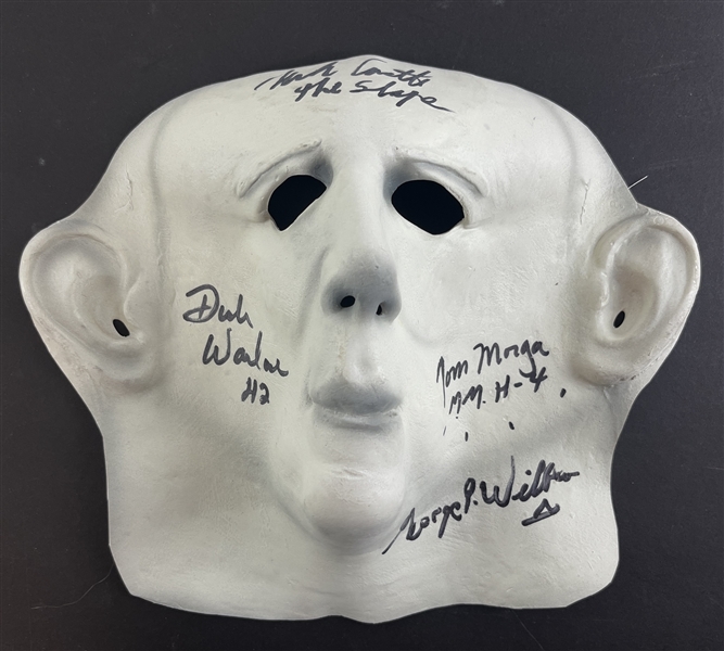 Multi-Signed Michael Myers Mask w/ Castle,  Warlock, & More (4 Sigs)(Beckett/BAS LOA)