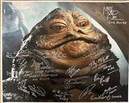 Jabba The Hut Cast & Crew Signed 16" x 20" Color Photo - The People Who Created Jabba! (16 Sigs)(Beckett/BAS LOA)(Grad Collection)