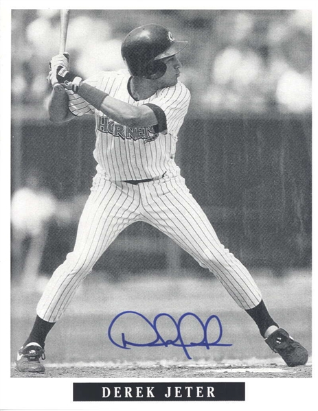 Derek Jeter Signed 8.5" x 11" Photograph w/ Early Gem Mint 10 Autograph! (JSA LOA)