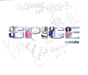 Spice Girls Group Signed Debut CD Booklet (5 SIGS)(JSA LOA)