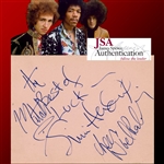 The Jimi Hendrix Experience Beautiful 1967 Group Signed Vintage Album Page  - One of the Finest Examples Extant! (JSA LOA, Tracks LOA & Letter of Provenance)