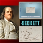 2022 Bowman Transcendent Collection Oversized 1949 Bowman Cut Signature #49CS-BF Benjamin Franklin Signed Card (#1/1)