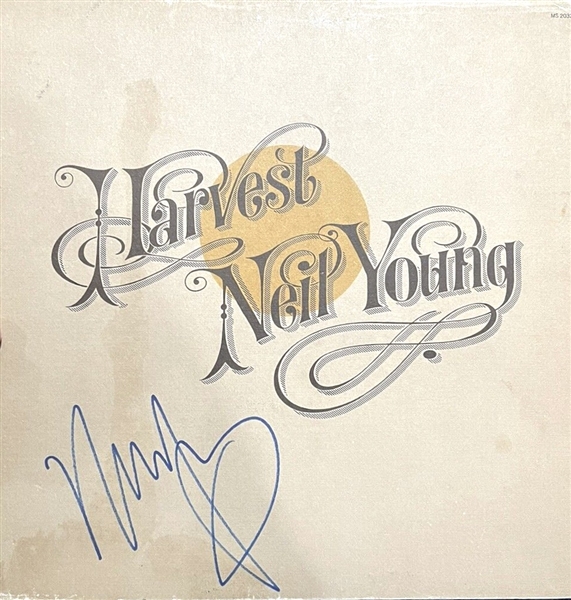 Neil Young Rare Signed "Harvest" Record Album (JSA LOA)