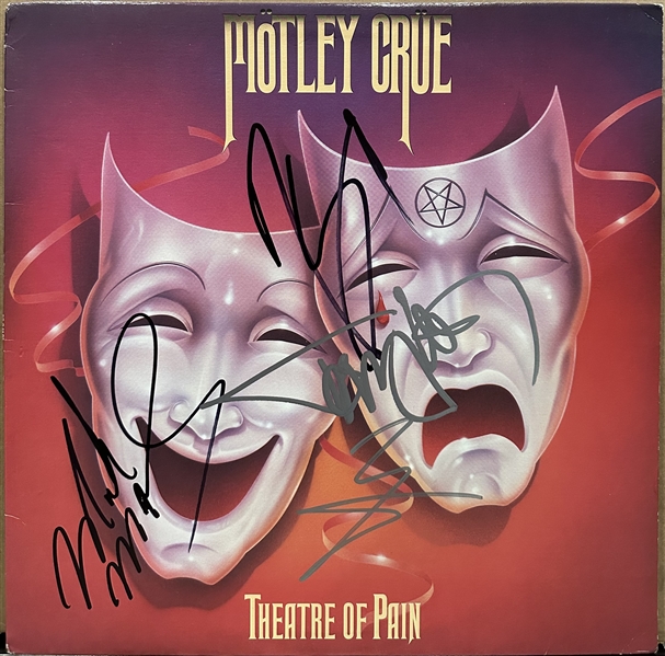 Motley Crue Group Signed "Theater of Pain" Record Album (Beckett/BAS LOA)