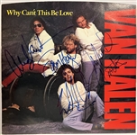 Van Halen Group Signed "Why Cant This Be Love" RARE 7-Inch Single Album Sleeve (Beckett/BAS LOA)