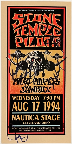 Stone Temple Pilots Signed 1994 Concert Handbill for Cleveland, OH Show (Original Lineup)(Beckett/BAS LOA)