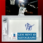 LeBron James Signed 3" x 5" Index Card with High School Era GEM MINT 10 Autograph (Beckett/BAS Encapsulated)