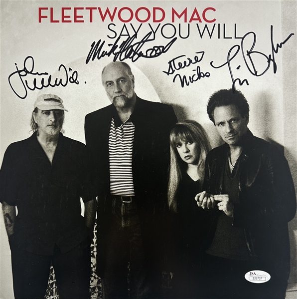 Fleetwood Mac Group Signed 12" x 12" Promo Album Flat for "Say You Will" (Beckett/BAS LOA)