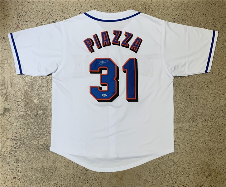 Mike Piazza Signed Custom New York Mets Style Jersey (Beckett/BAS)