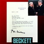 President Bill Clinton Signed White House Letter to Paul Newman RE: Newmans Car Accident (Beckett/BAS LOA)