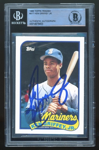 Ken Griffey Jr. Signed 1989 Topps Traded #41T (Beckett/BAS Encapsulated)