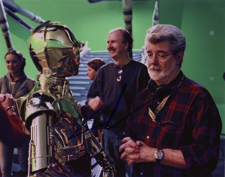 Star Wars: George Lucas Signed 8" x 10" Photo w/ C3PO (JSA LOA)