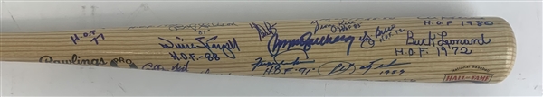 MLB HOF Multi-Signed Baseball Bat w/ Aaron, Feller, Berra, and More! (30+ Sigs)(JSA LOA)