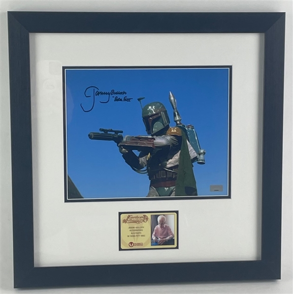 Star Wars: Jeremy Bulloch Signed 8" x 10" Boba Fett Photo in Framed Display (Celebrity Authentics)