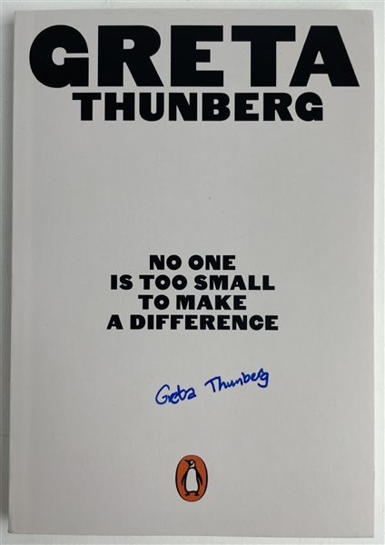 Greta Thunberg Signed "No One Is Too Small to Make a Difference" Book (JSA COA)