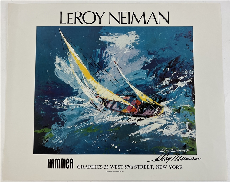 Artist LeRoy Neiman Signed 17" x 21" Sailing Lithograph (Third Party Guaranteed)