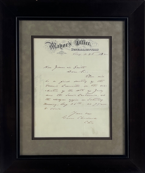 President Grover Cleveland Signed 8" x 10.5" Letter From 1882 (PSA ALOA)
