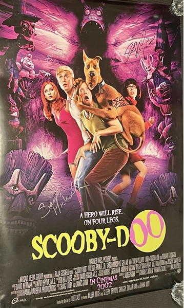 Scooby-Doo Cast Signed Full Size Movie Poster, 4/Sigs Including Prince Jr, Cardellini, Gellar, and Lilard. (Third Party Guarantee)