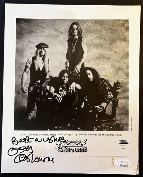 Ozzy Osbourne Signed 8" x 10" Epic Promotional Photograph (JSA COA)