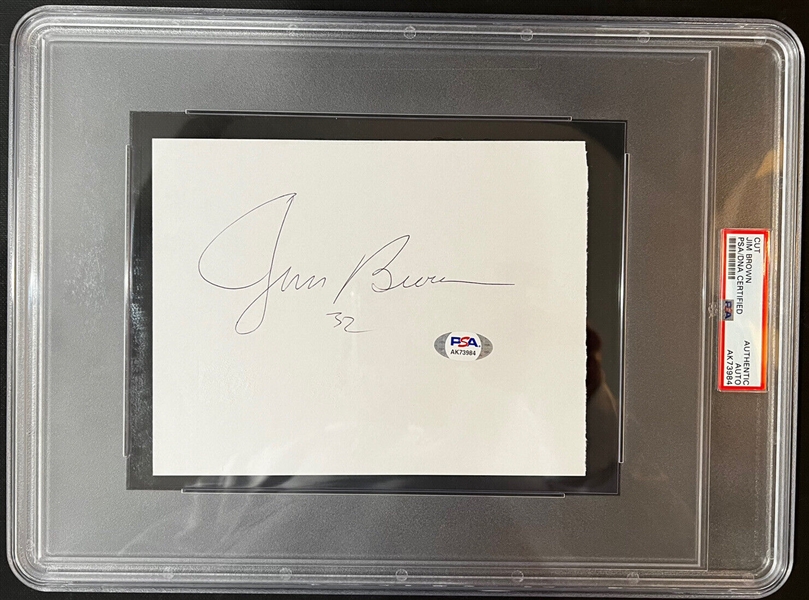 Jim Brown Signed 5.75" x 7.5" Segment (PSA/DNA Encapsulated)