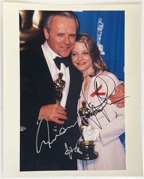 Silence of the Lambs: Jodie Foster & Anthony Hopkins Signed 8" x 10" Oscar Photograph (Beckett/BAS LOA)