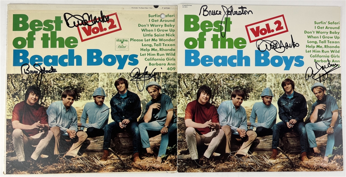 Beach Boys Lot of Two (2) Group Signed "Best Of" Album Covers (3 Sigs)(Third Party Guaranteed)