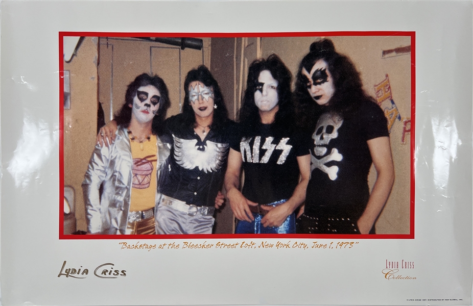 KISS: Lydia Criss Collection 22" x 34" Print of KISS Backstage @ Bleeker Street Loft 1973