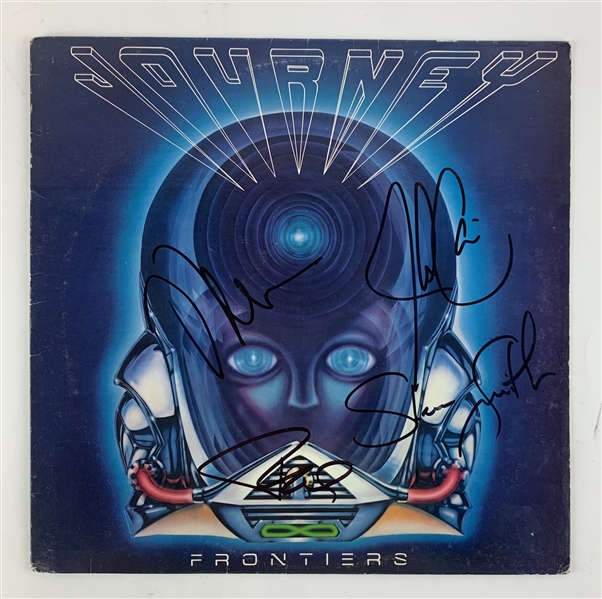 Journey: Group Signed "Frontier" Album Cover (4 Sigs)(Beckett/BAS LOA)