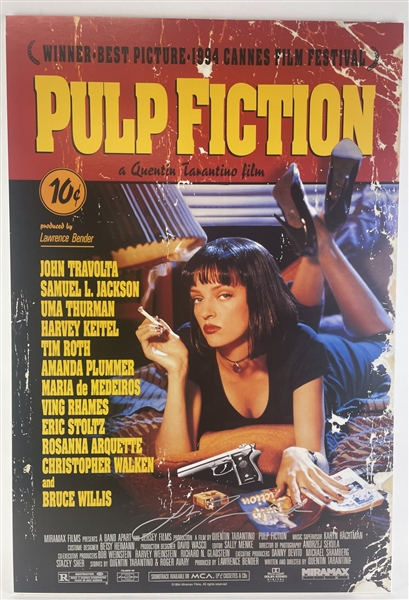 Pulp Fiction: John Travolta Signed 27" x 40" Dry Mounted Poster (JSA COA)