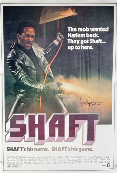 Shaft: Richard Roundtree Signed Full Sized 27" x 40" Poster (Beckett/BAS)