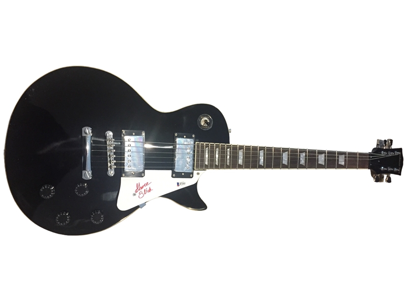 Jefferson Airplane: Grace Slick Signed Black Les Paul-Style Guitar (Beckett/BAS LOA)