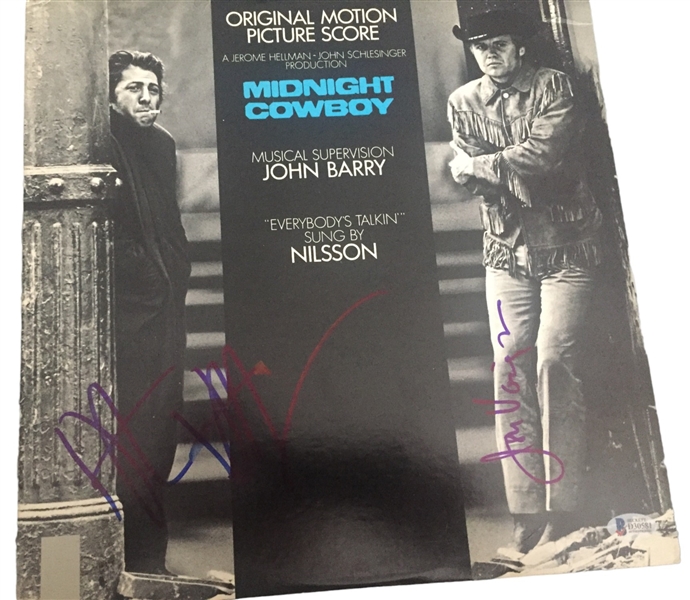 Jon Voight & Dustin Hoffman Dual Signed "Midnight Cowboy" Soundtrack Album Cover (Beckett/BAS LOA)